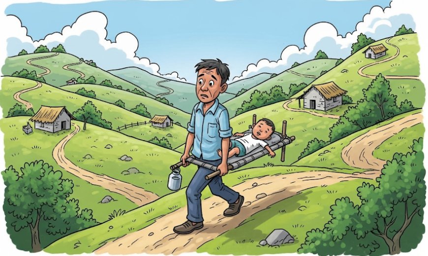 झारखंड में खाट पर बीमार बेटे को लेकर अस्पताल पहुंचा पिता, सरकारी योजनाएं बेअसर