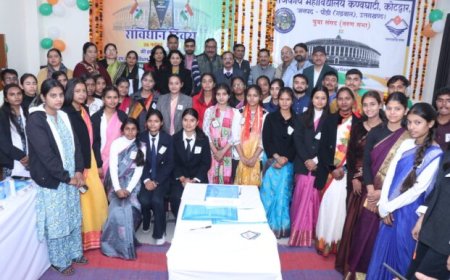 राजकीय महाविद्यालय कण्वघाटी में संविधान दिवस पर वंदे मातरम स्मरणोत्सव व युवा संसद का भव्य आयोजन