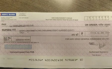 डीएम के सख्त एक्शन से मिली पीड़ित परिवार को राहत, एचडीएफसी आरगो ने जमा किया 8.92 लाख का चेक