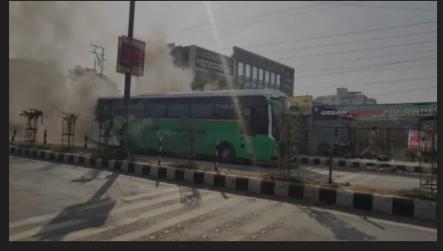 ISBT के पास शिमला बाईपास पर चलती बस में लगी आग, बड़ा हादसा टला