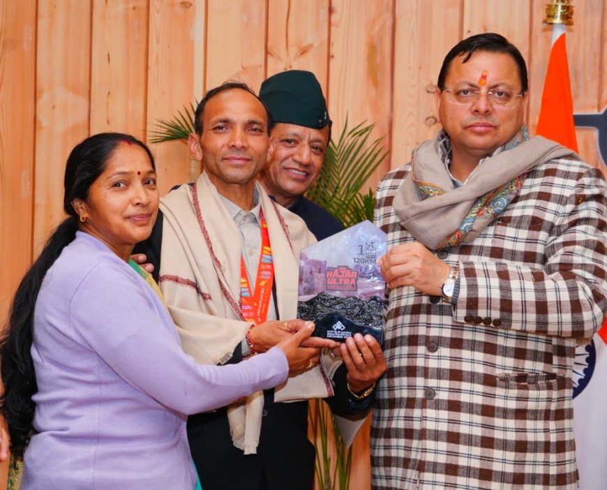 चमोली के बेटे ने बढ़ाया मान: ओमान में 120 किमी अल्ट्रा मेराथन जीतने वाले कलम को CM ने किया सम्मानित