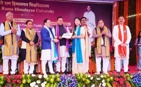 केंद्रीय मंत्री नड्डा स्वामी राम हिमालयन विश्वविद्यालय के दीक्षांत समारोह में शामिल