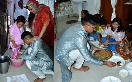 एसपी मोहम्मद मुश्ताक का कन्या पूजन बना चर्चा का विषय, सौहार्द की मिसाल पेश की