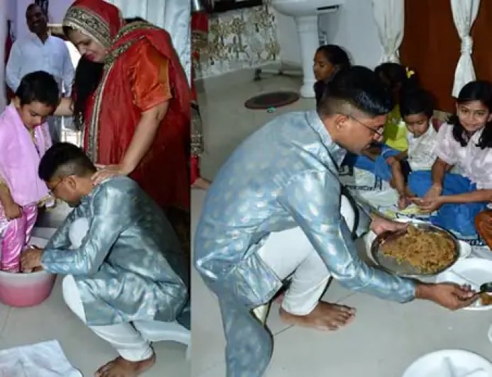 एसपी मोहम्मद मुश्ताक का कन्या पूजन बना चर्चा का विषय, सौहार्द की मिसाल पेश की