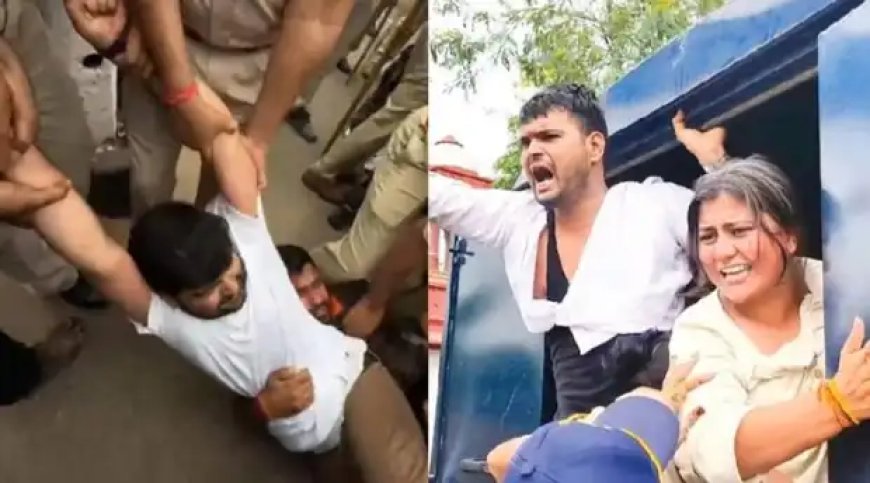राजस्थान यूनिवर्सिटी में मातृशक्ति संवाद कार्यक्रम के विरोध में NSUI का प्रदर्शन, 50 छात्र हिरासत में