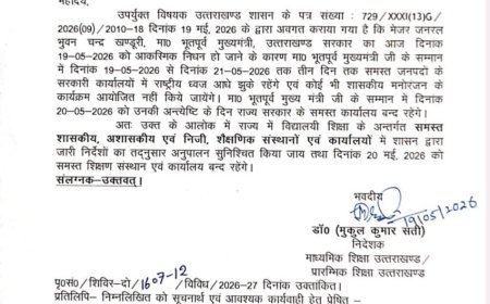 उत्तराखंड में तीन दिन राजकीय शोक और स्कूलों में अवकाश की घोषणा