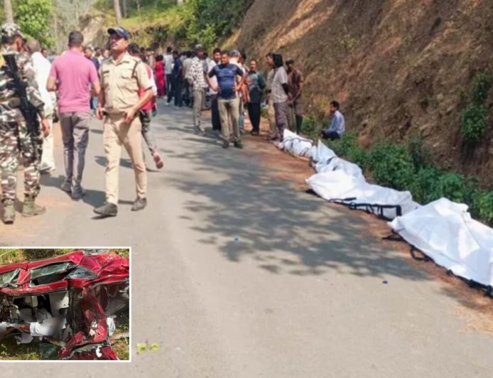 धमाकेदार खबर: नैनीताल के भवालीगांव बाईपास पर कार खाई में गिरी, यूपी के परिवार के 5 लोगों की जान गई