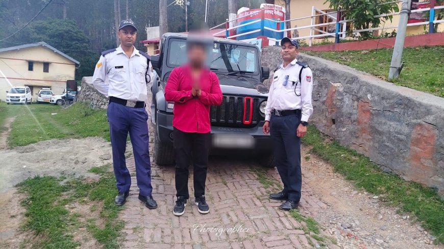 कैची धाम मार्ग पर थार में जानलेवा स्टंट, पुलिस ने कार्यवाही की