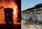हरिद्वार से जयपुर जा रही बस में भीषण आग, यात्रियों ने बचाई जान