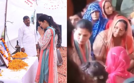 सपना चौधरी ने पेप्सी शर्मा के घर जाकर दी भावभीनी श्रद्धांजलि, पत्नी रेनू को गले लगाया