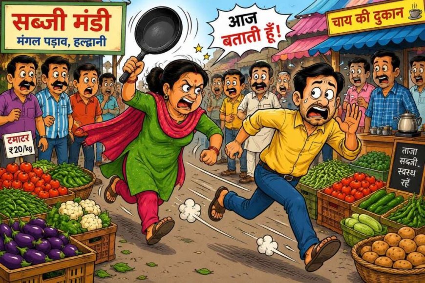 उत्तराखंड: हल्द्वानी में पत्नी ने पति को दौड़ाया, देखिए पूरा मामला