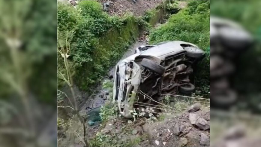 नैनीताल में कार दुर्घटना: 20 फीट गहरी खाई में गिरने से चालक और पालतू कुत्ते की जान बची