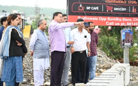 मुख्यमंत्री का नंदा की चौकी पुल के एप्रोच रोड का निरीक्षण, गुणवत्ता और सुरक्षा का लिया जायजा