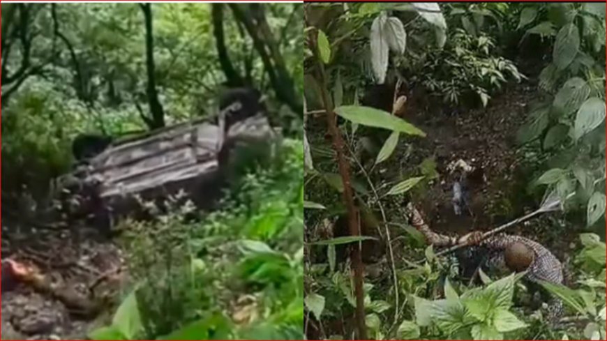 नैनीताल-हल्द्वानी मार्ग पर भयानक सड़क दुर्घटना: 300 मीटर गहरी खाई में गिरी कार, चार लोग घायल